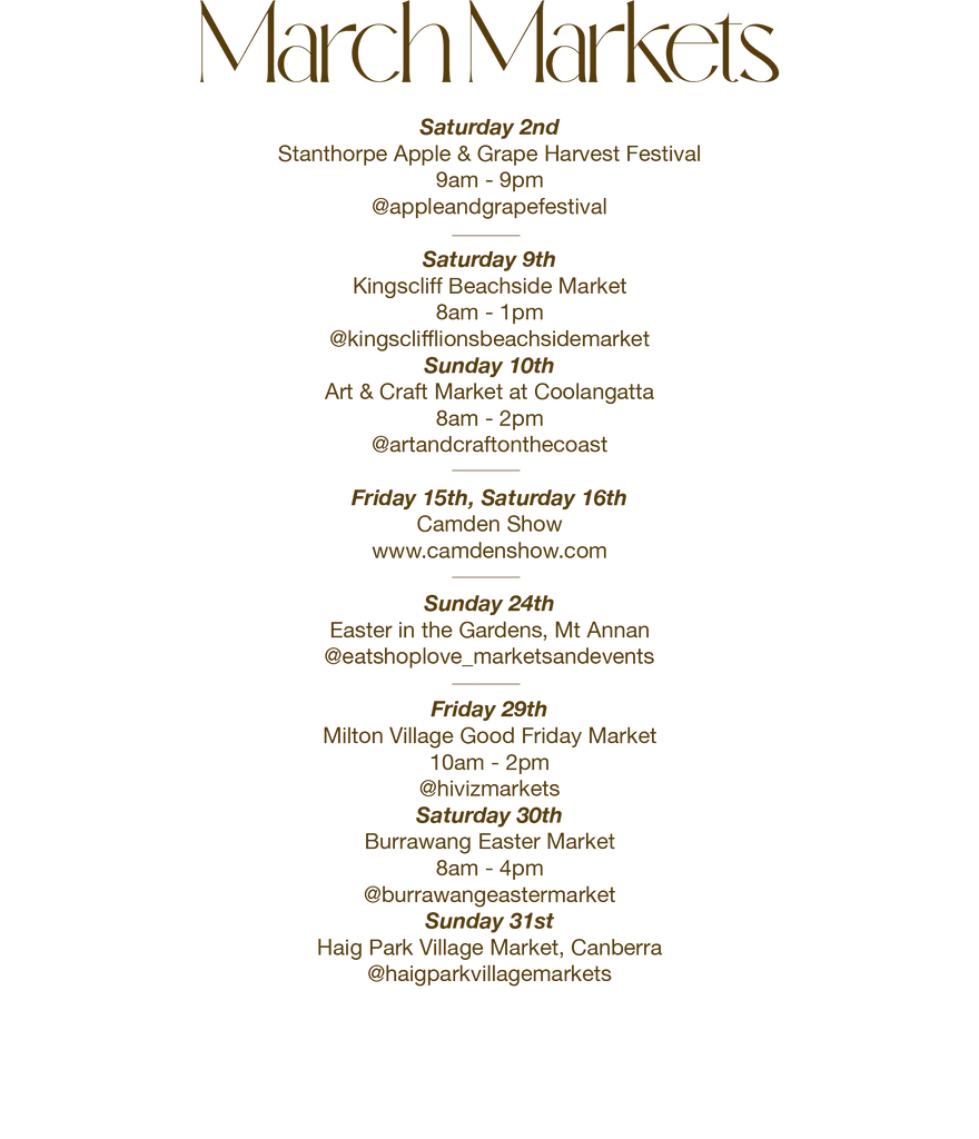 pop up shop calendar