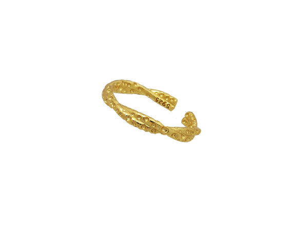 18k Gold Vermeil Textured Twist Ring - Brink and Forbes