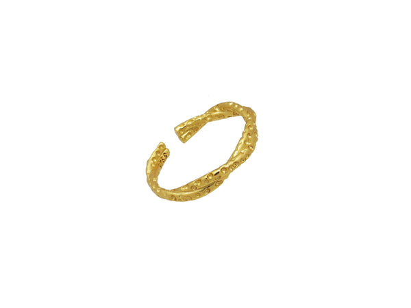 18k Gold Vermeil Textured Twist Ring - Brink and Forbes