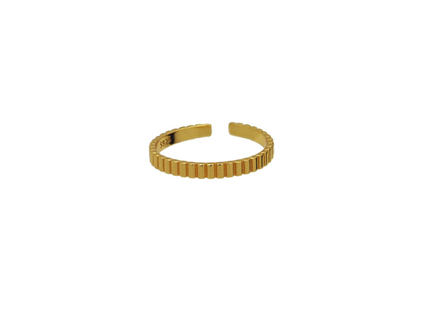 18k Gold Vermeil Striped Band Ring - Brink and Forbes