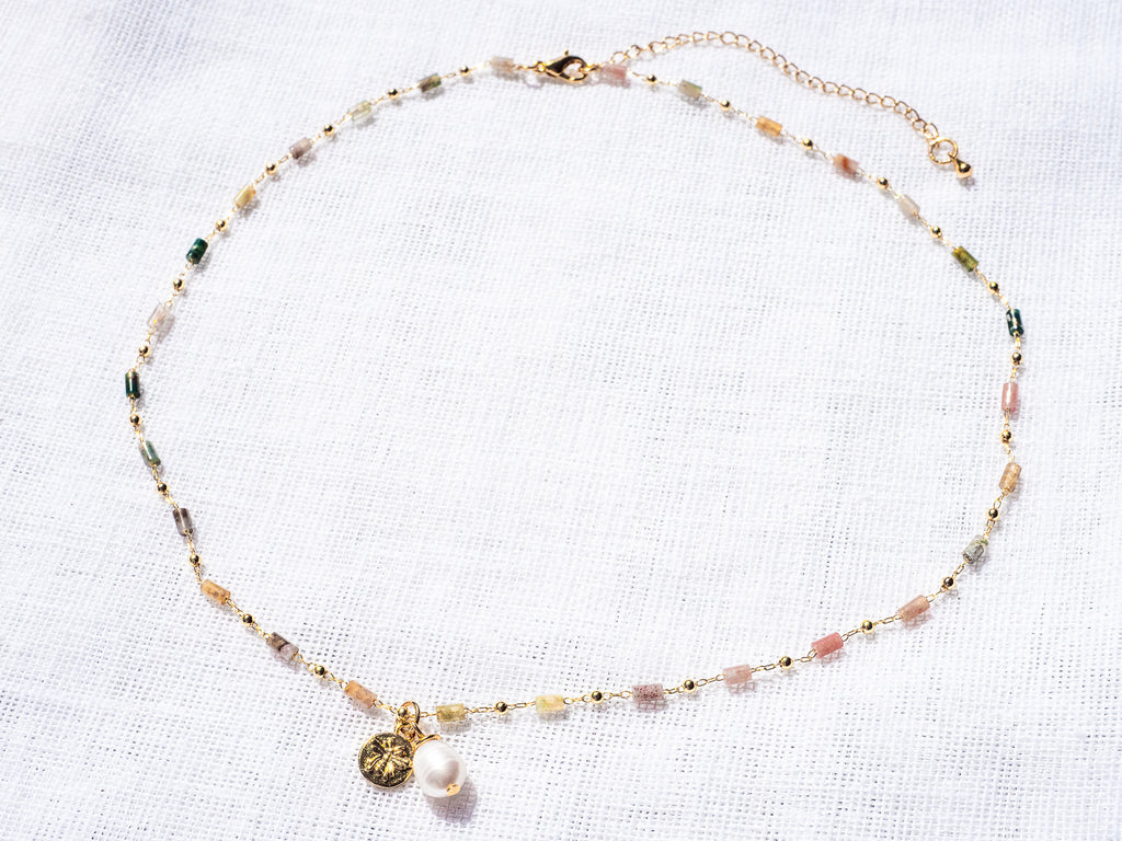 18K Gold Vermeil Multi-Coloured Gemstone Necklace - Brink and Forbes
