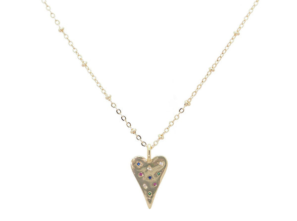 18K Gold Filled Coloured CZ Heart Pendant - Brink and Forbes