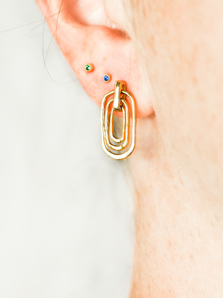 18k Gold Vermeil Aztec Circle Dangles - Brink and Forbes