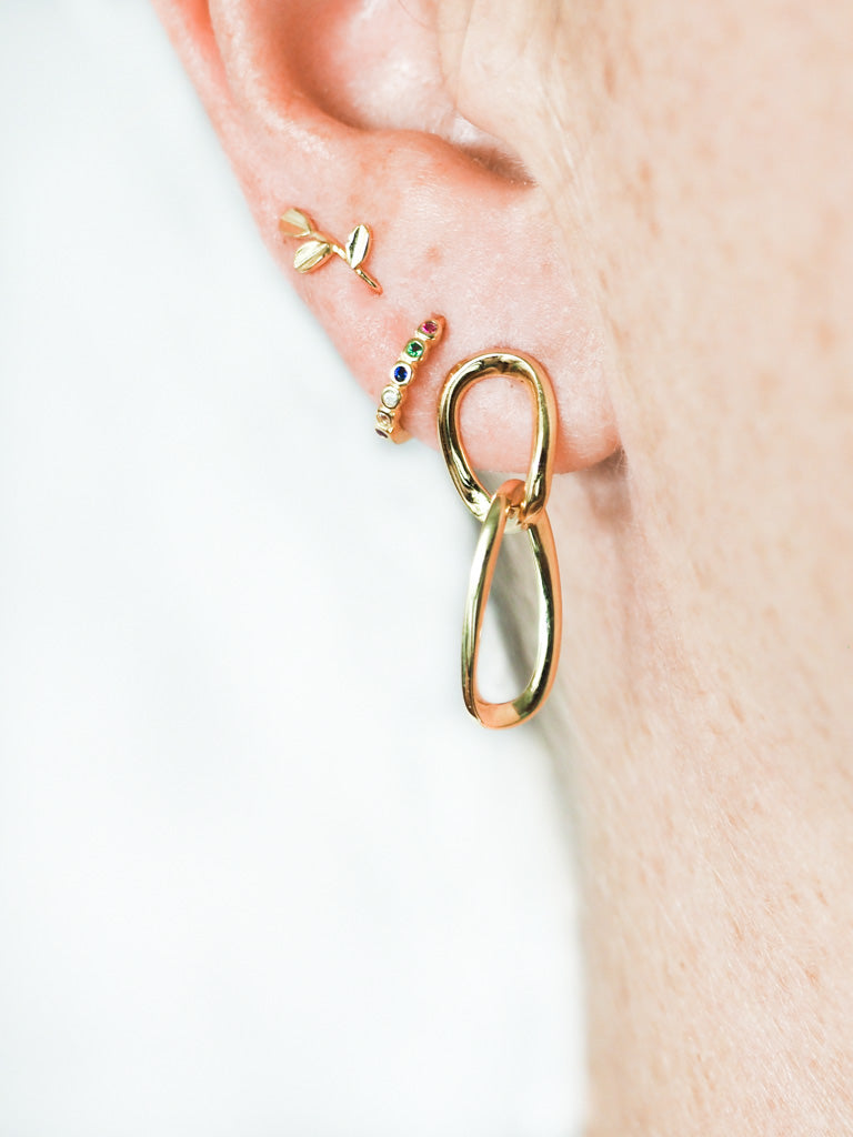 18k Gold Vermeil Link Hoop Earrings - Brink and Forbes