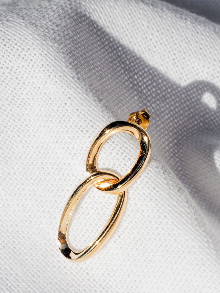 18k Gold Vermeil Link Hoop Earrings - Brink and Forbes