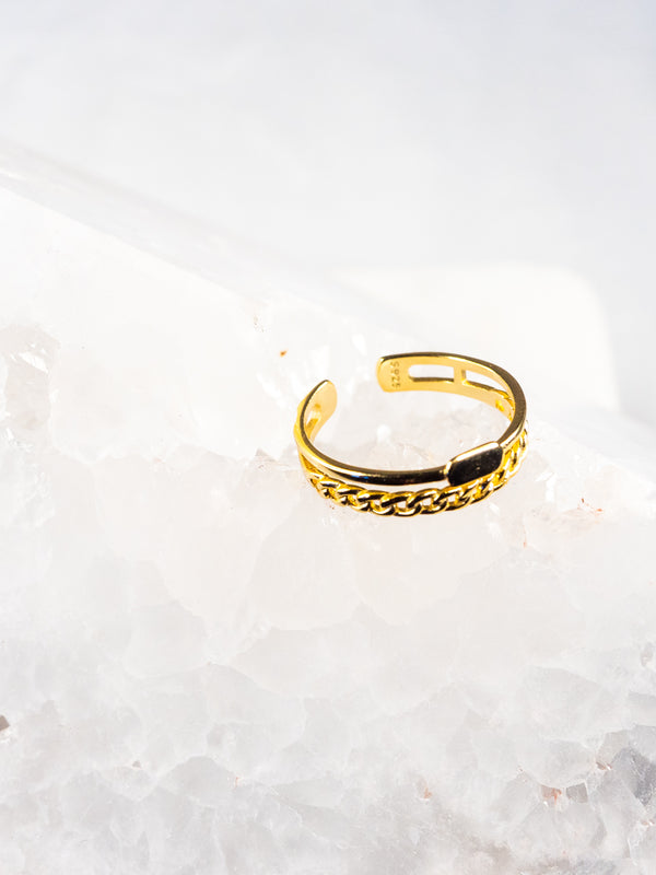 18K Vermeil Layered Chain Ring - Brink and Forbes