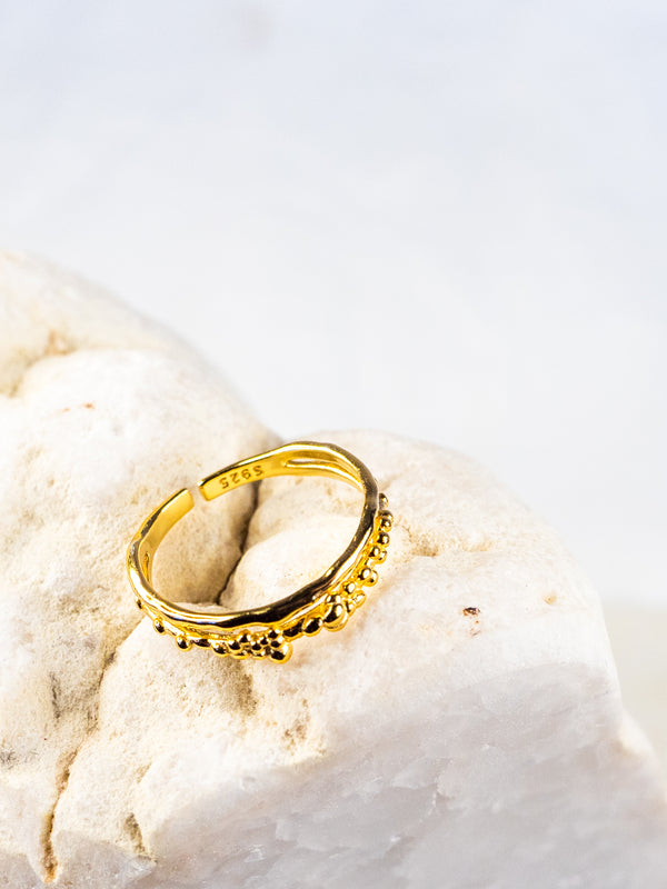 18K Vermeil Delicate Stackable Irregular Ring - Brink and Forbes