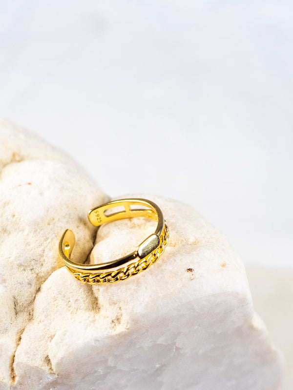 18K Vermeil Layered Chain Ring - Brink and Forbes