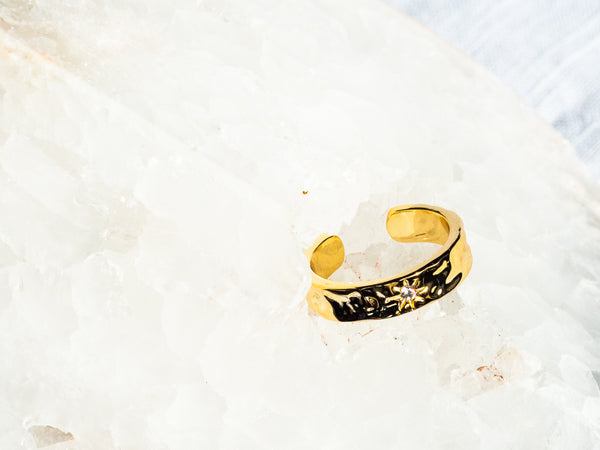 18K Vermeil Hammered Band Ring - Brink and Forbes