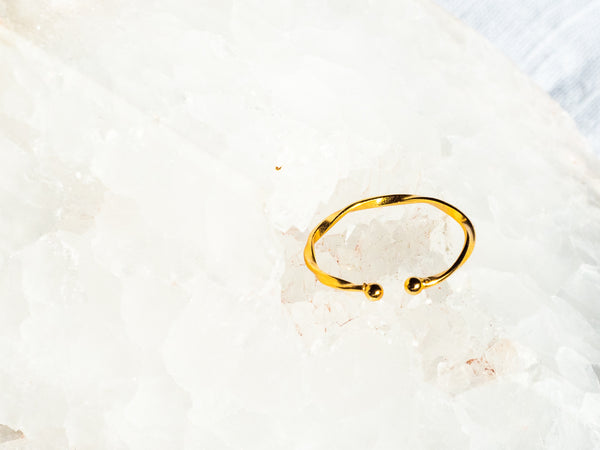 18K Vermeil Minimalist Twist Band Ring - Brink and Forbes