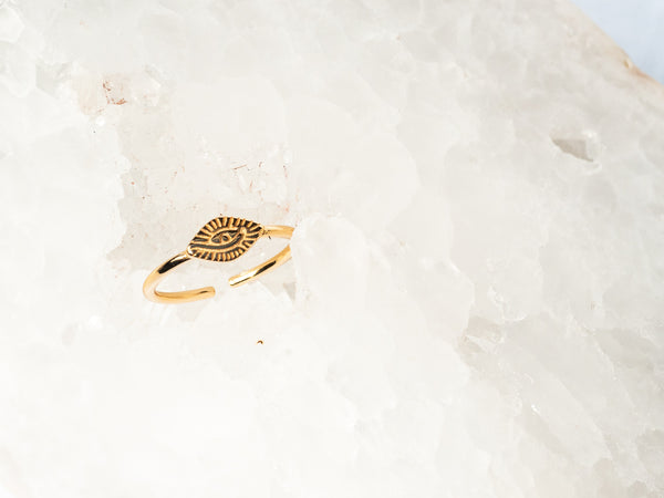 18K Vermeil Evil Eye Signet Ring - Brink and Forbes