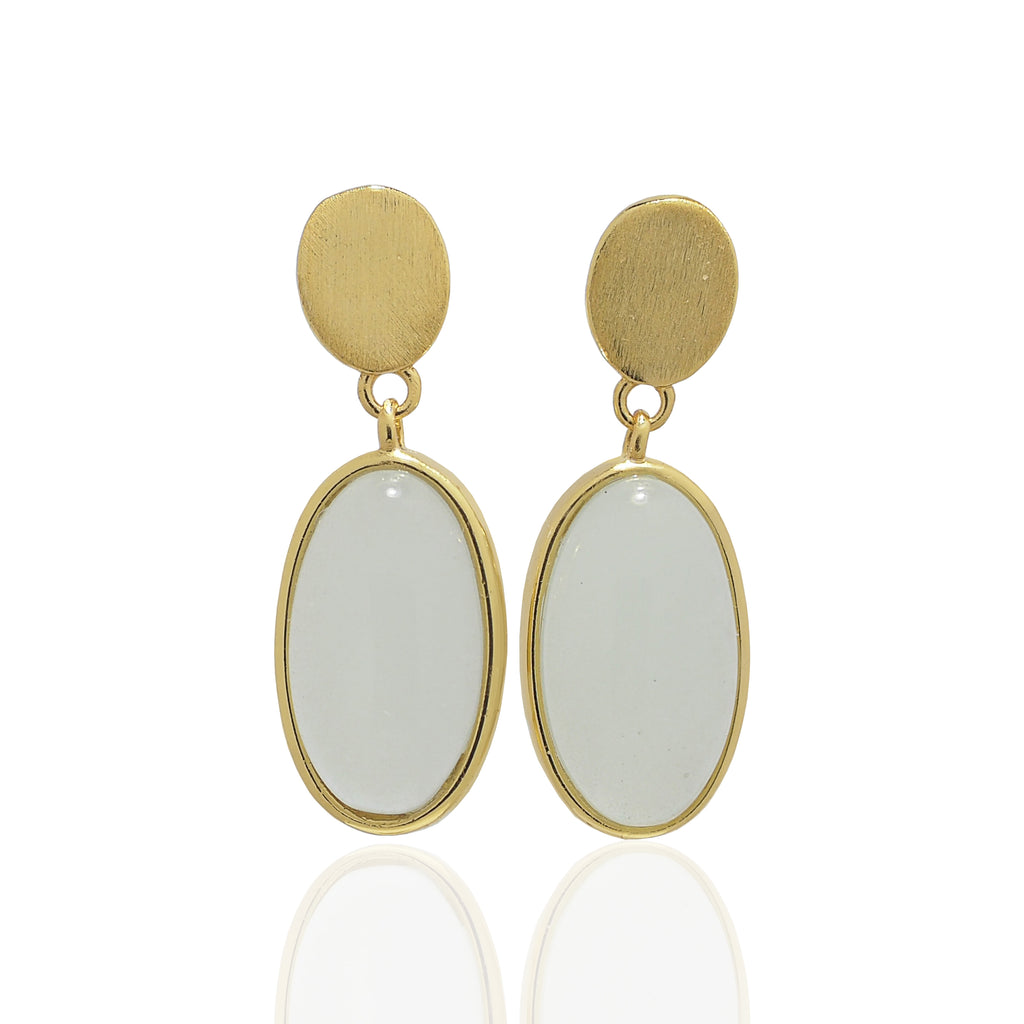 18k Gold Vermeil Jade Dangle Earrings - Brink and Forbes