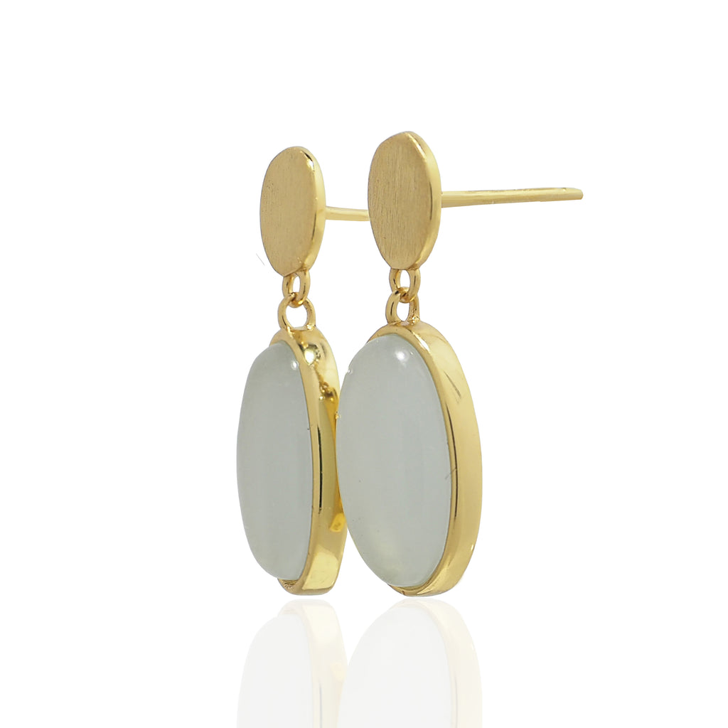 18k Gold Vermeil Jade Dangle Earrings - Brink and Forbes