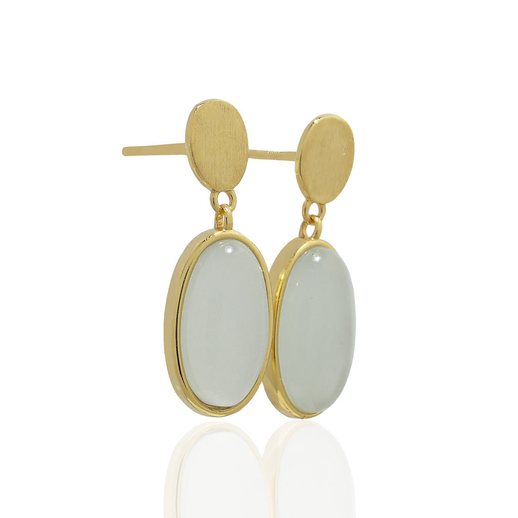 18k Gold Vermeil Jade Dangle Earrings - Brink and Forbes