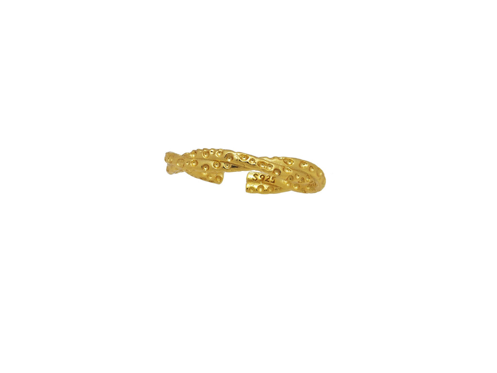 18k Gold Vermeil Textured Twist Ring - Brink and Forbes