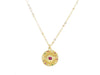 18k Gold Filled Circle Pendant with Evil Eye - Brink and Forbes