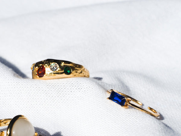 18k Gold Vermeil Mutli-coloured CZ Stone Ring - Brink and Forbes