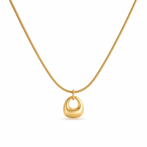 Solace pendant necklace in gold PVD plated stainless steel on snake chain