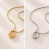Solace pendant necklace in gold PVD plated stainless steel on snake chain