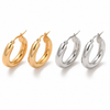 Chunky contour hoop earrings in gold and silver with a smooth polished finish