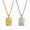 Reversible sun and moon pendant necklace in gold and silver, waterproof stainless steel jewellery