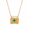Malachite pendant necklace on fine chain with green natural stone detail