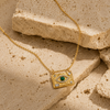 Malachite pendant necklace on fine chain with green natural stone detail