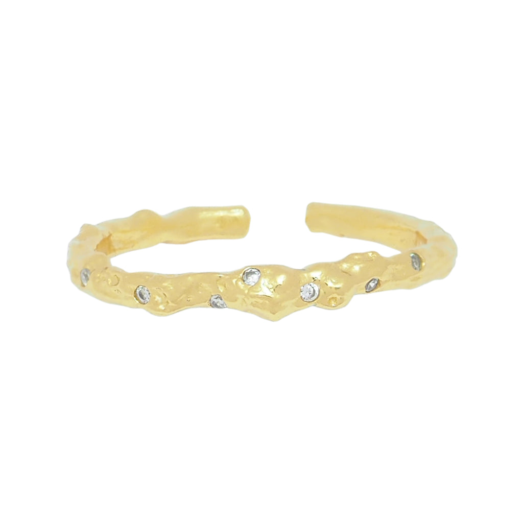 18K Vermeil Organic CZ Ring - Brink and Forbes