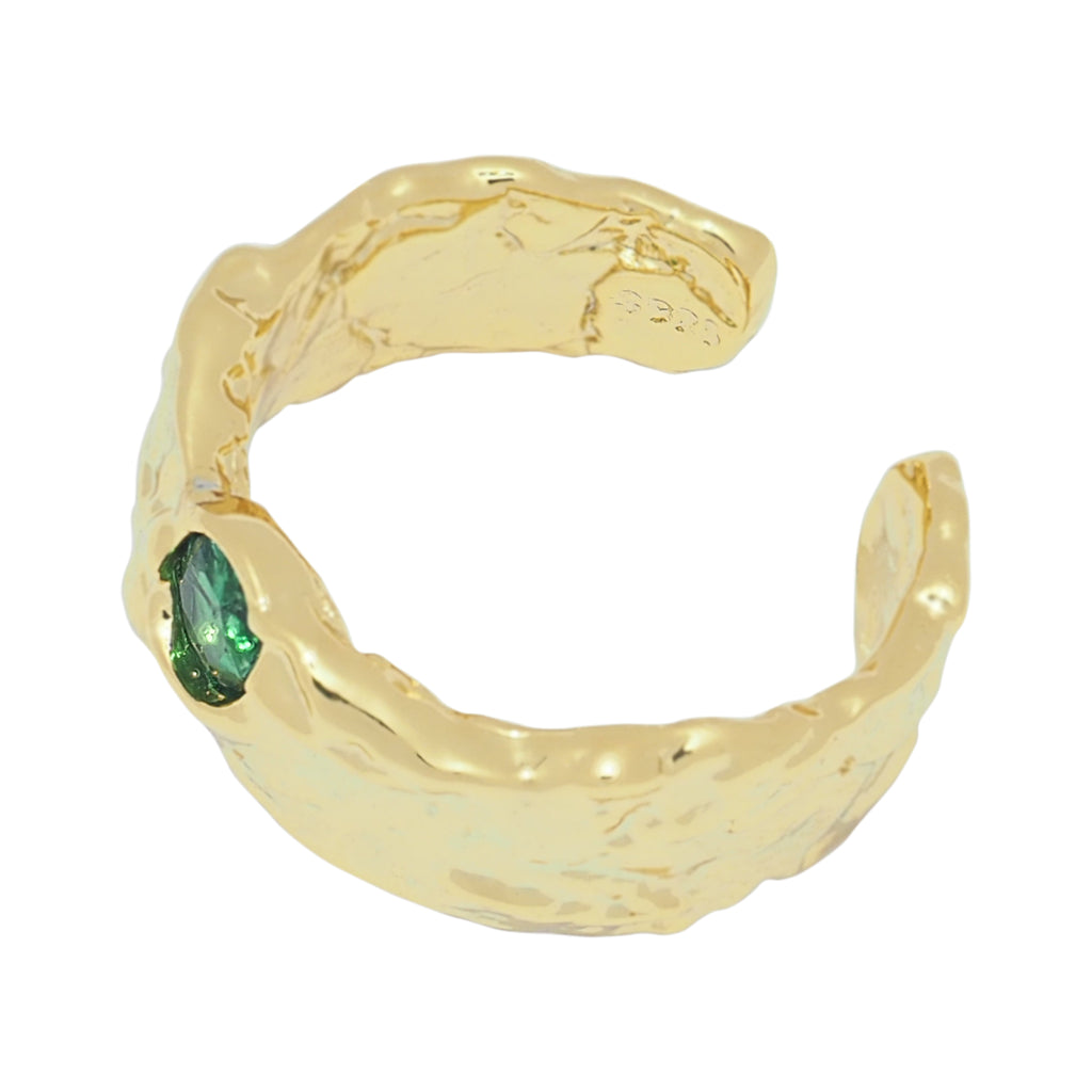 18K Vermeil Organic Green CZ Ring - Brink and Forbes