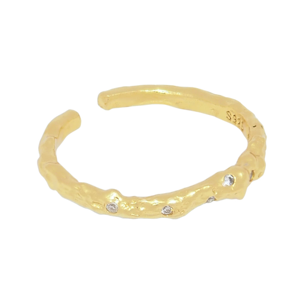 18K Vermeil Organic CZ Ring - Brink and Forbes