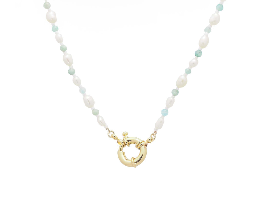 Freshwater Pearl Necklace with Nautical Clasp - Brink and Forbes
