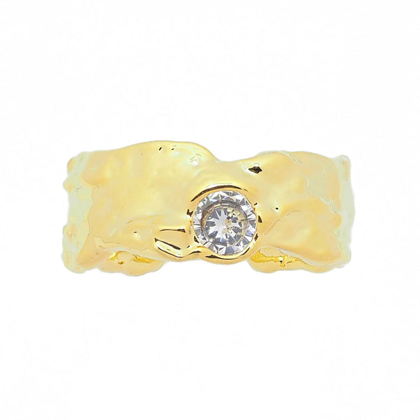 18K Vermeil Organic Clear CZ Ring - Brink and Forbes