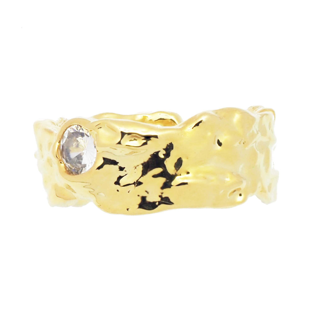 18K Vermeil Organic Clear CZ Ring - Brink and Forbes