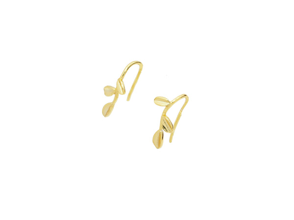 18k Gold Vermeil Leaf Ear Climber - Brink and Forbes