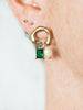 18k Gold Vermeil Green CZ Pearl Circle Dangles - Brink and Forbes