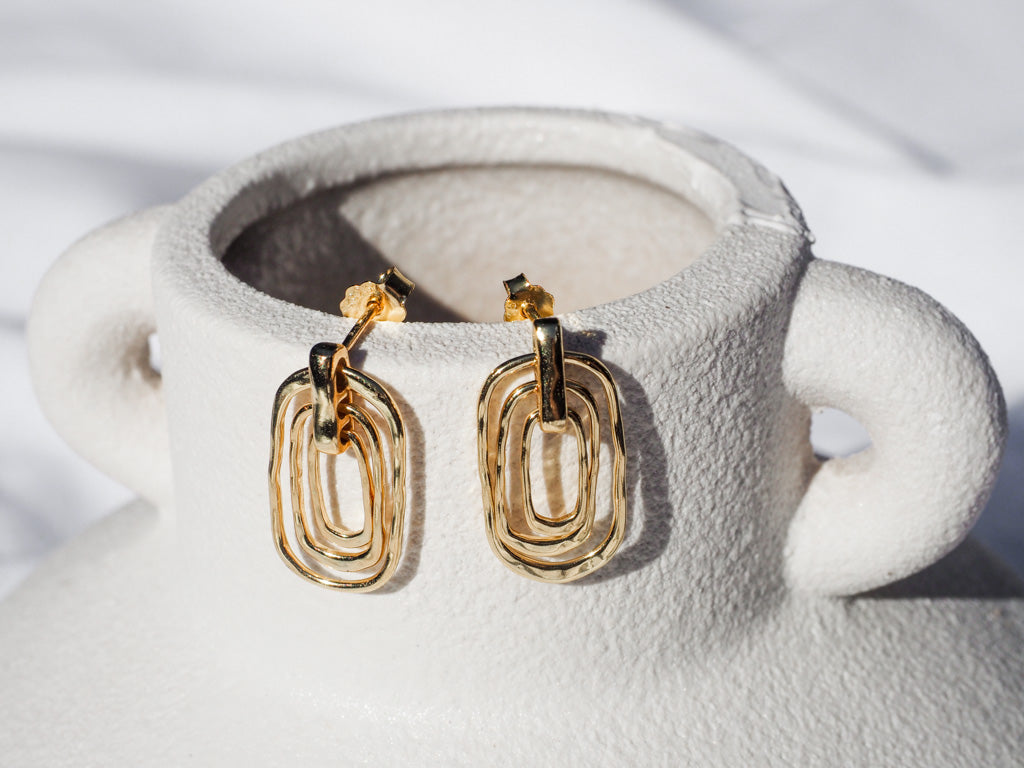 18k Gold Vermeil Aztec Circle Dangles - Brink and Forbes