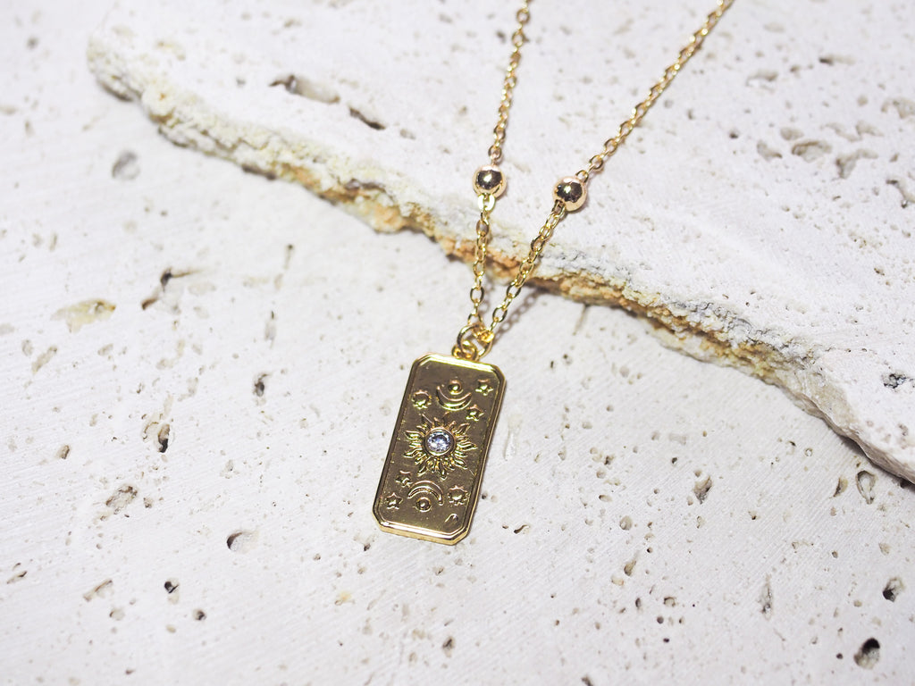 18K Gold Filled Rectangular Tablet with Constellation Pendant - Brink and Forbes