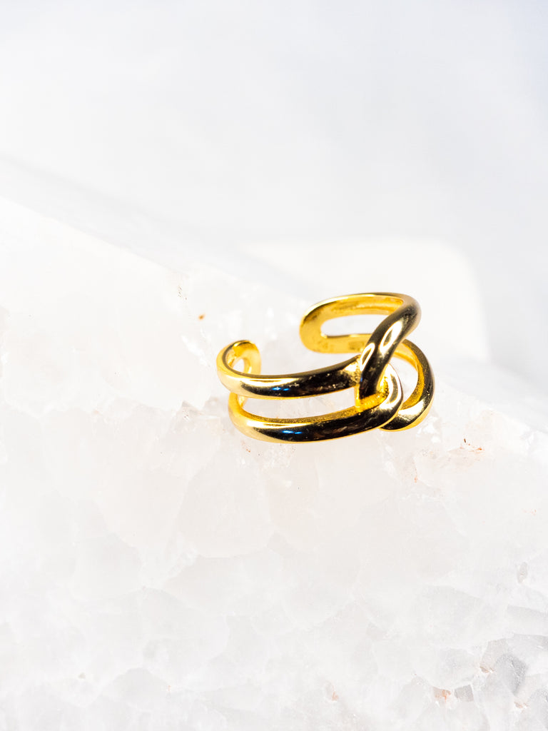 18K Vermeil Intertwined Band Ring - Brink and Forbes