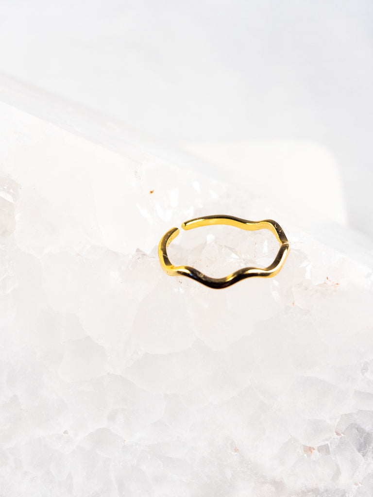 18K Vermeil Stackable Wave Ring - Brink and Forbes