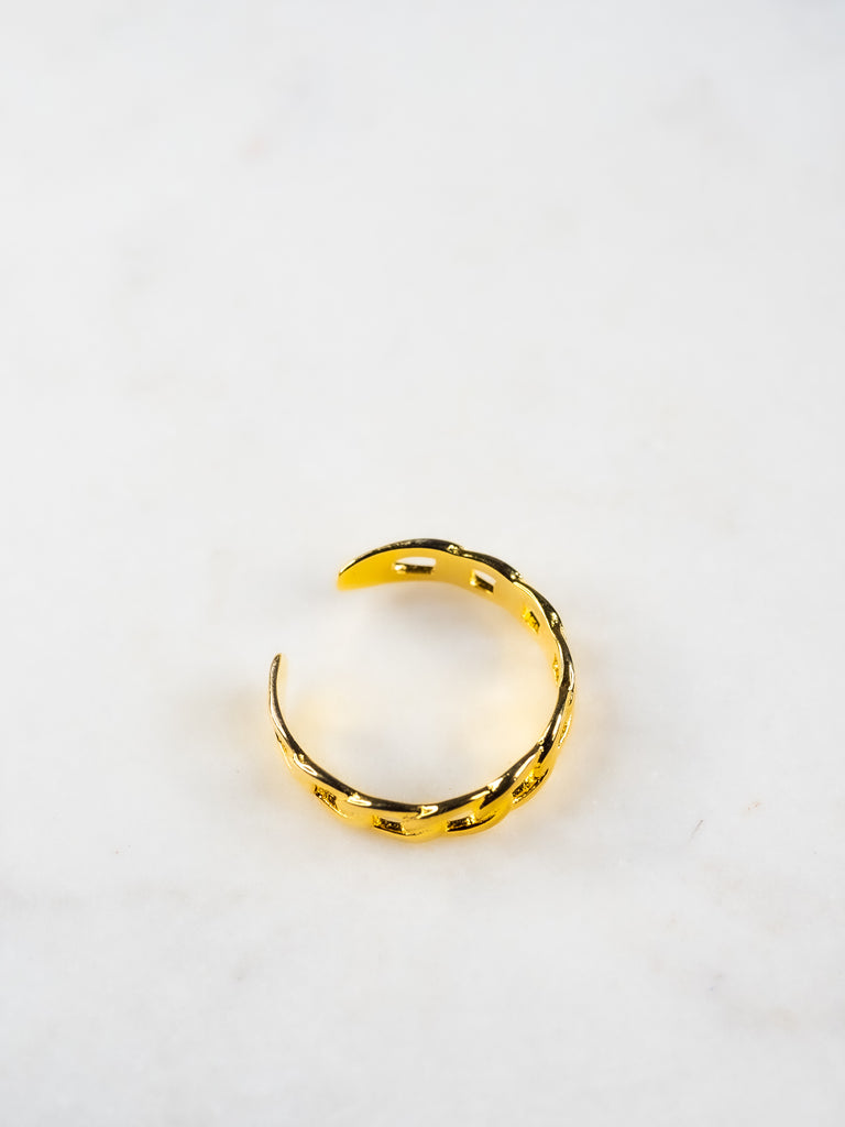 18K Vermeil Stackable Chain Ring - Brink and Forbes