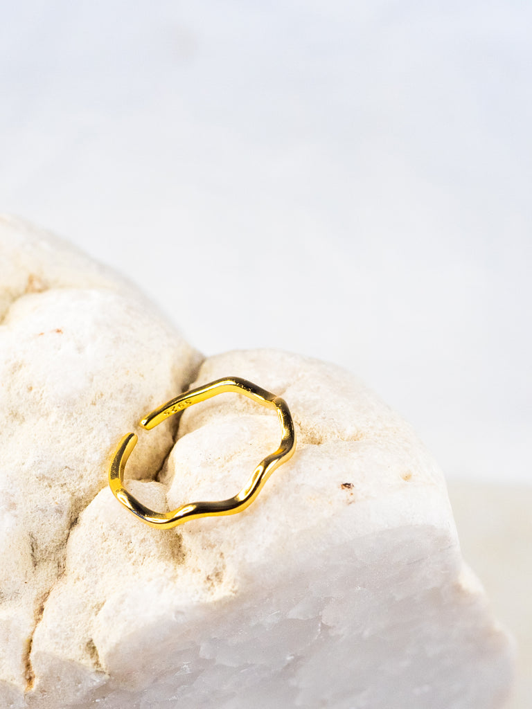 18K Vermeil Stackable Wave Ring - Brink and Forbes