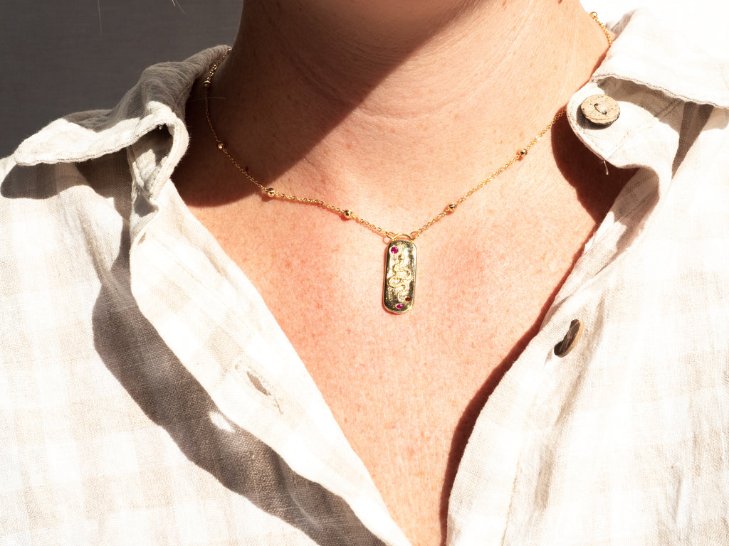 18k Serpent Tablet Pendant Necklace - Brink and Forbes