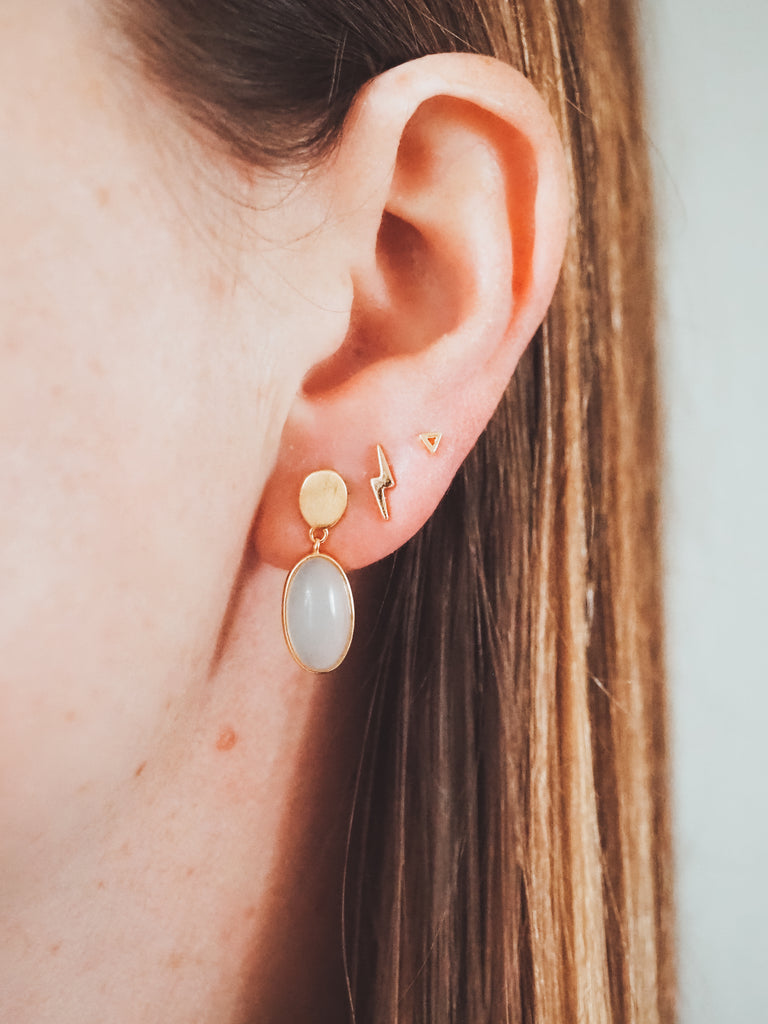 18k Gold Vermeil Jade Dangle Earrings - Brink and Forbes