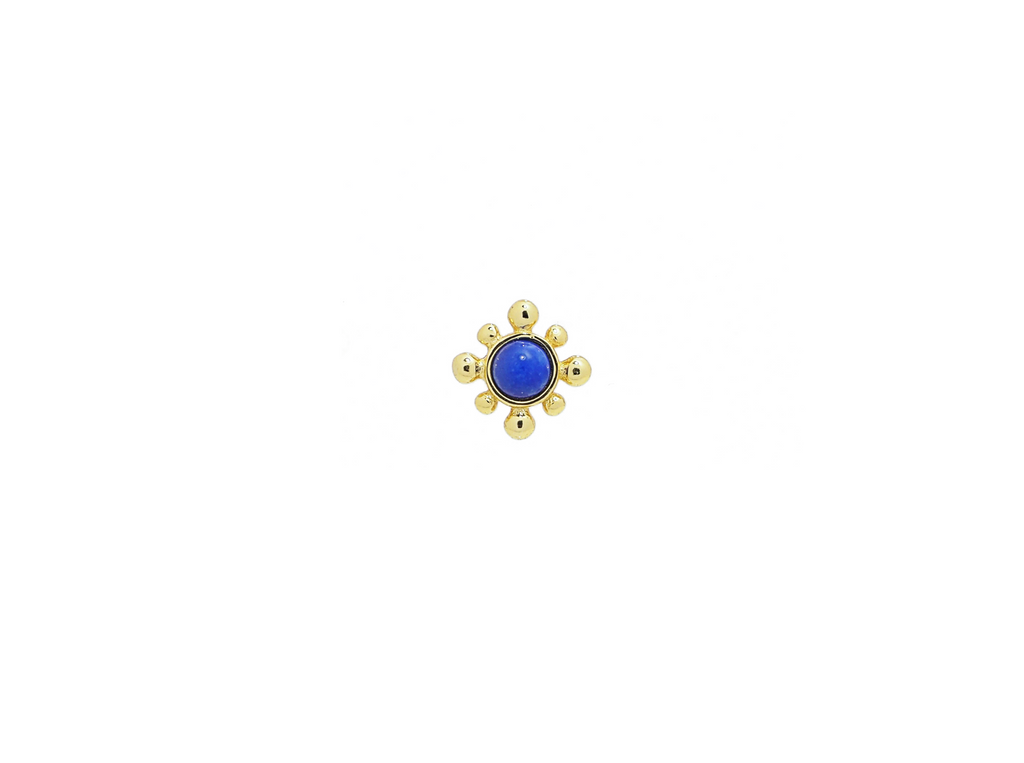 18k Gold Vermeil Blue Stone Stud Earrings - Brink and Forbes