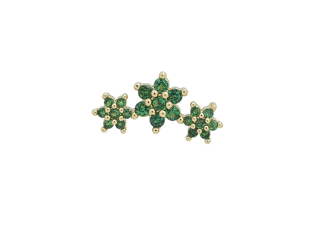 18k Gold Vermeil Tri-star CZ Stud Earrings - Brink and Forbes